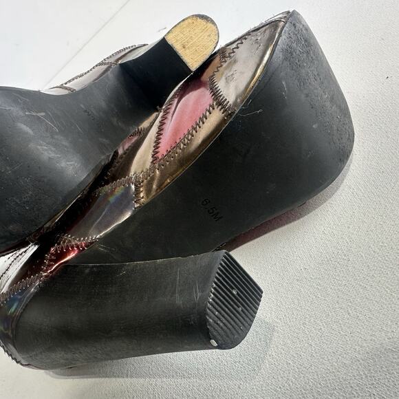 jeffrey campbell patchwork Patch litas platform bootie lace up boots size 6.5 - Picture 5 of 9